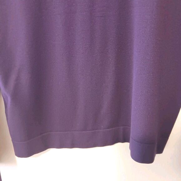 August Silk XL Silk Blend Button-Front Cardigan Sweater Purple Knit Rayon - Picture 8 of 11